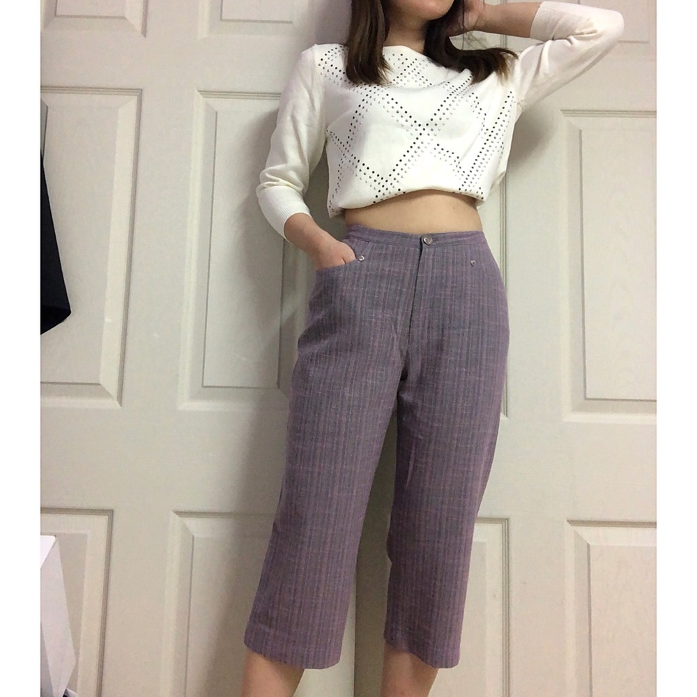 Pink & Grey Vintage Capris